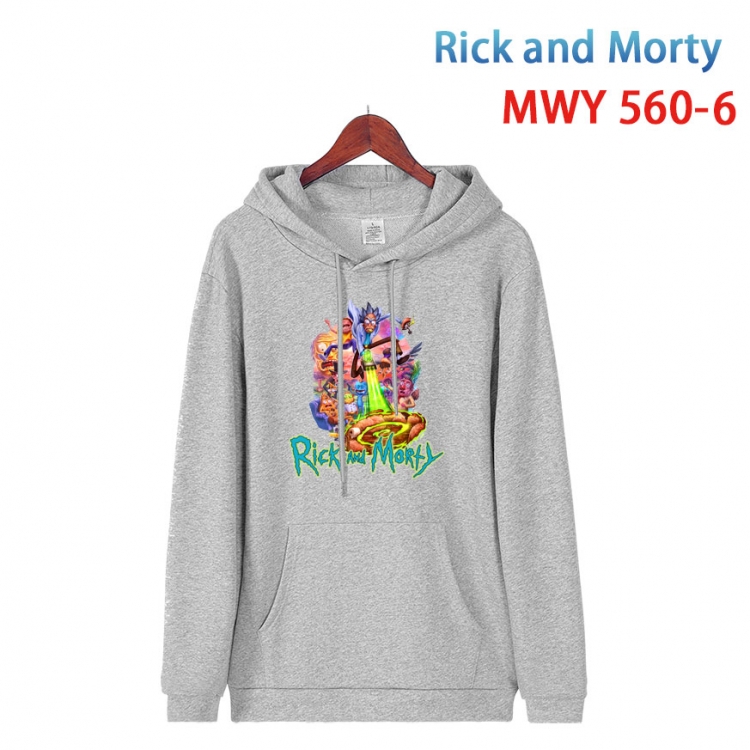 Rick and Morty Cotton Hooded Patch Pocket Sweatshirt from S to 4XL  MWY-560-6