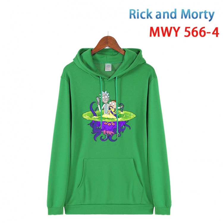 Rick and Morty Cotton Hooded Patch Pocket Sweatshirt from S to 4XL  MWY-566-4