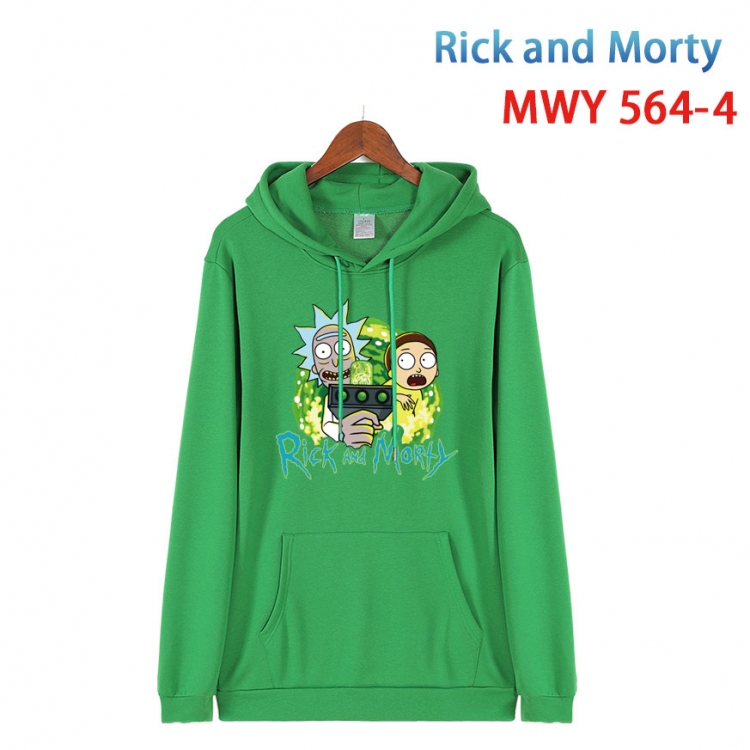 Rick and Morty Cotton Hooded Patch Pocket Sweatshirt from S to 4XL  MWY-564-4