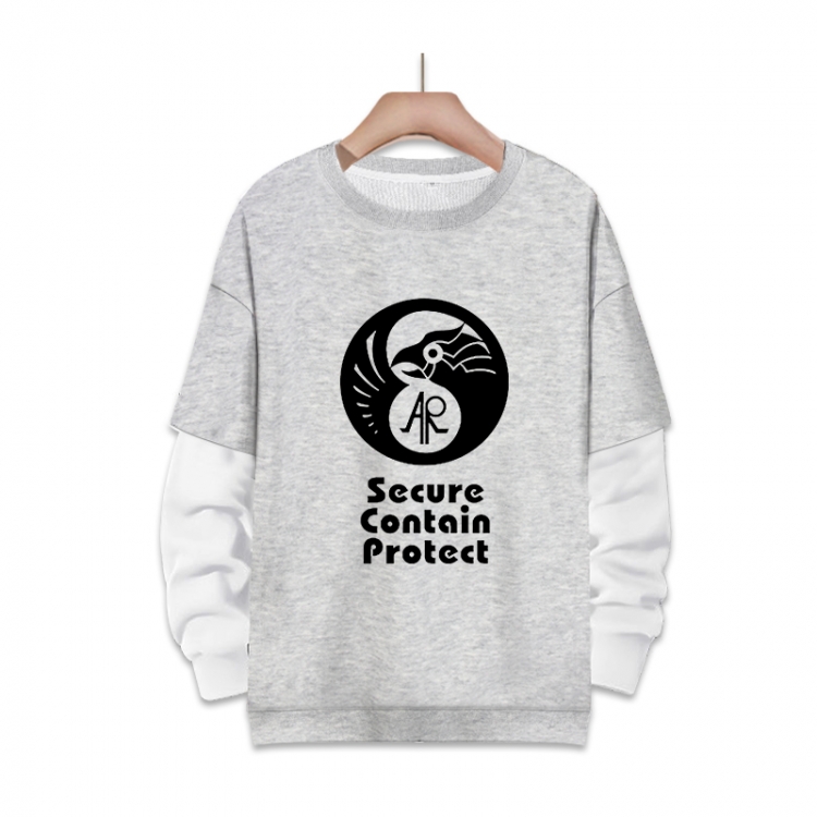 Special Containment Procedures Foundation Anime fake two-piece thick round neck sweater from S to 3XL