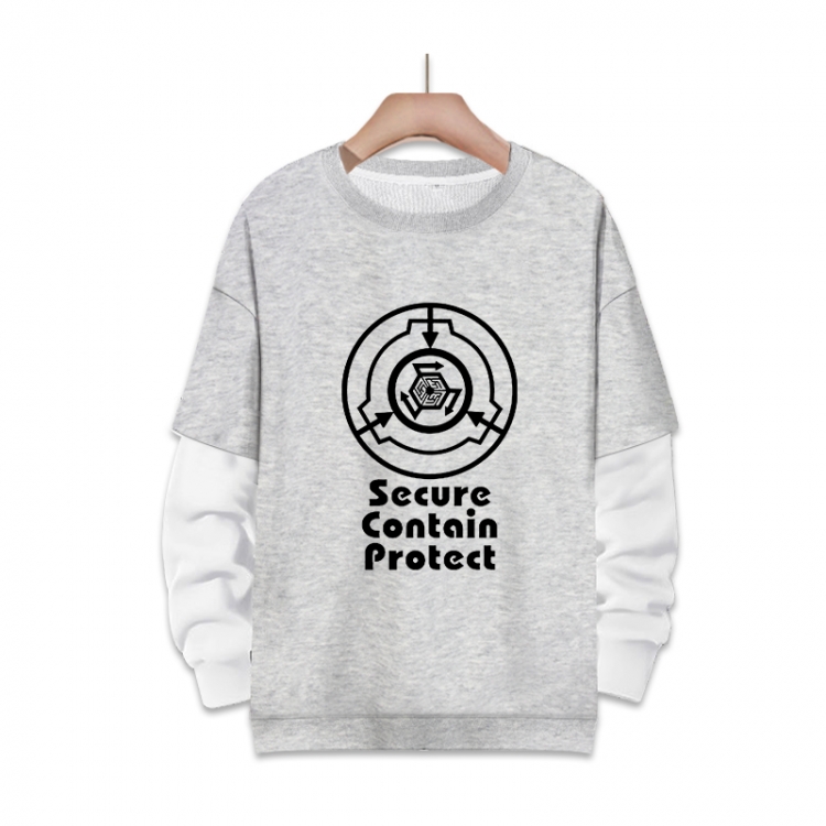 Special Containment Procedures Foundation Anime fake two-piece thick round neck sweater from S to 3XL