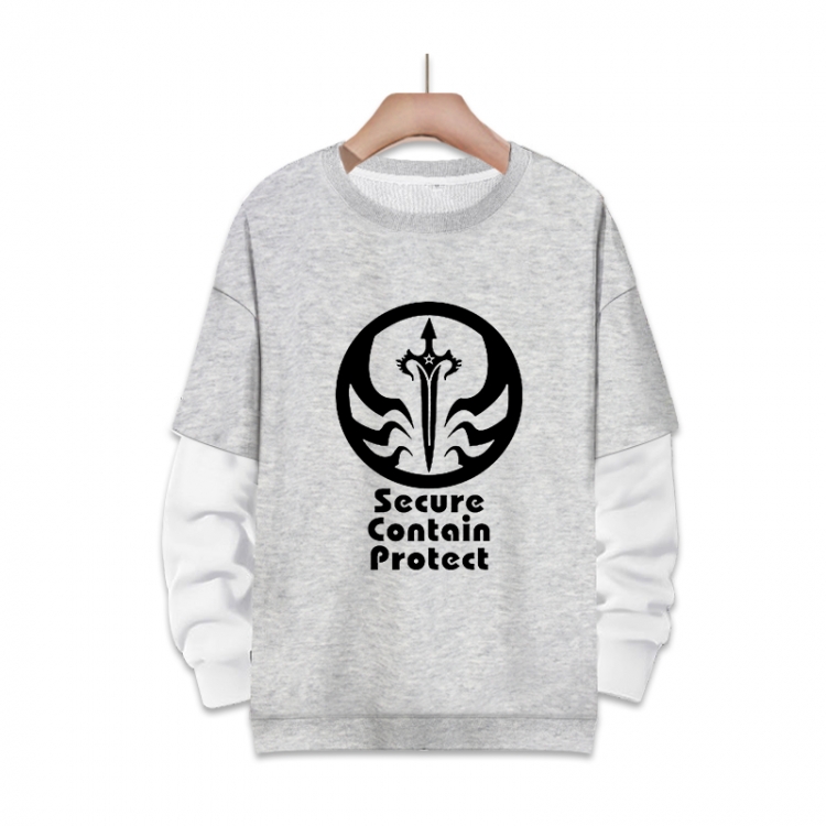 Special Containment Procedures Foundation Anime fake two-piece thick round neck sweater from S to 3XL