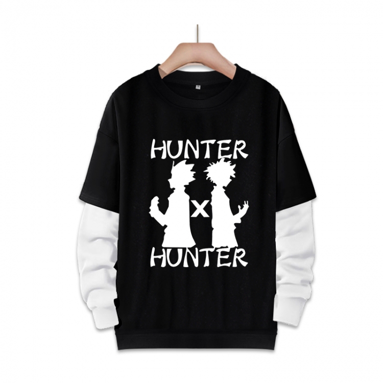 HunterXHunter Anime fake two-piece thick round neck sweater from S to 3XL