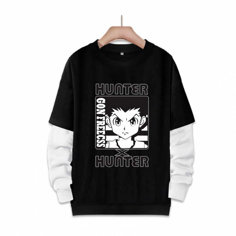 HunterXHunter Anime fake two-piece thick round neck sweater from S to 3XL