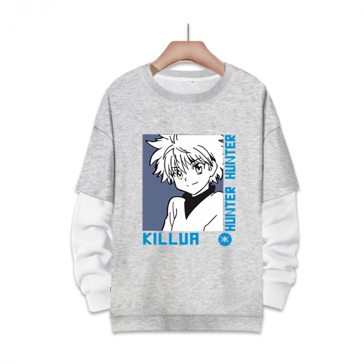 HunterXHunter Anime fake two-piece thick round neck sweater from S to 3XL