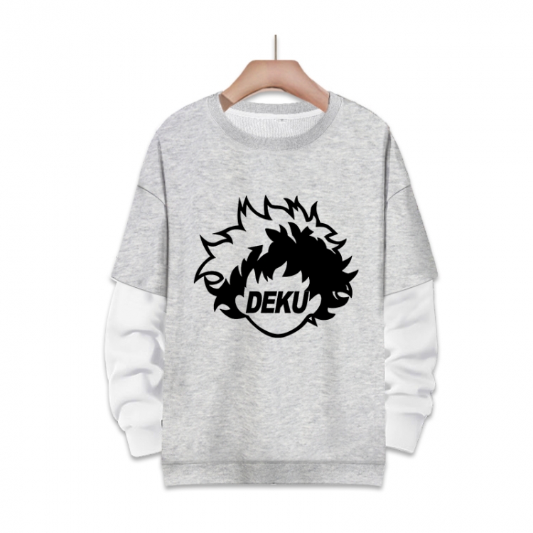 My Hero Academia Anime fake two-piece thick round neck sweater from S to 3XL