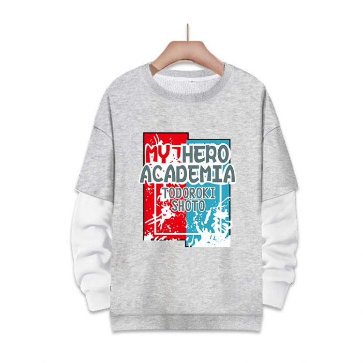 My Hero Academia Anime fake two-piece thick round neck sweater from S to 3XL