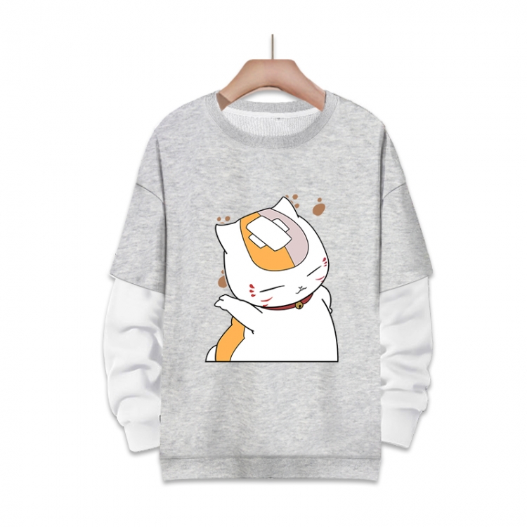 Natsume_Yuujintyou Anime fake two-piece thick round neck sweater from S to 3XL