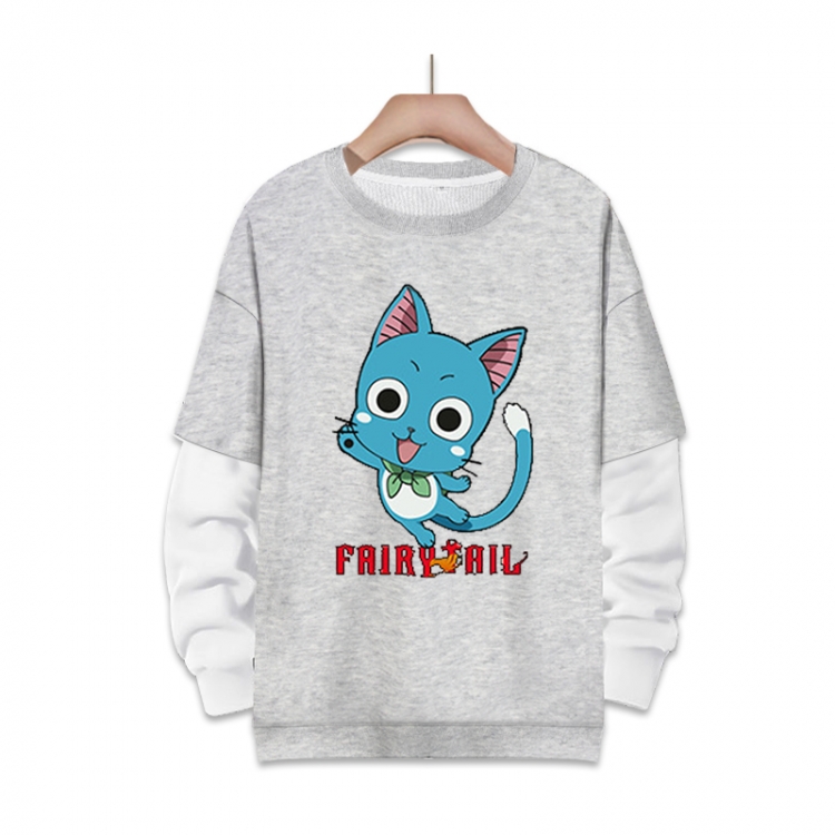 Fairy tail Anime fake two-piece thick round neck sweater from S to 3XL