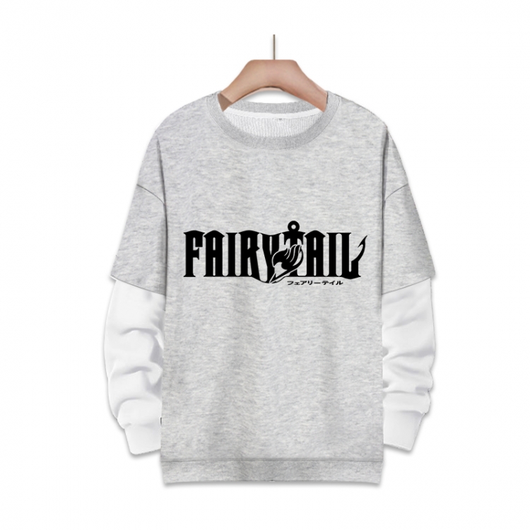 Fairy tail Anime fake two-piece thick round neck sweater from S to 3XL