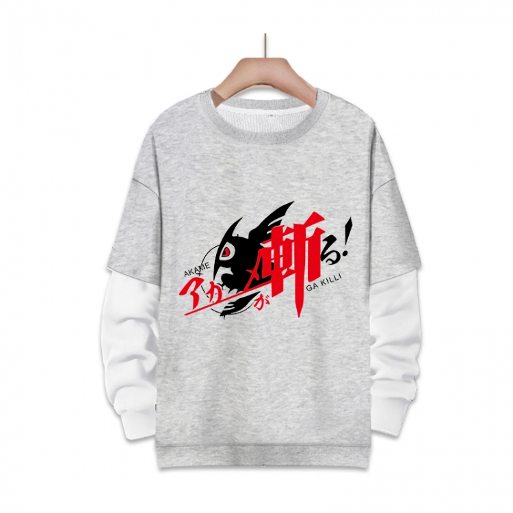 Akame ga KILL Anime fake two-piece thick round neck sweater from S to 3XL