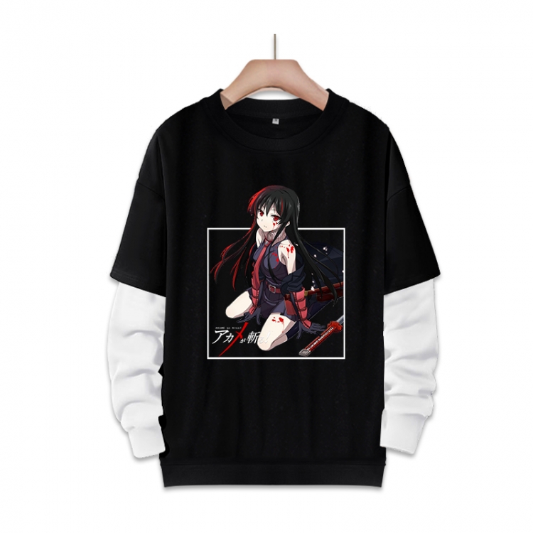 Akame ga KILL Anime fake two-piece thick round neck sweater from S to 3XL