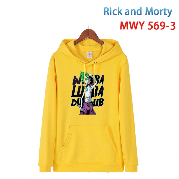 Rick and Morty Cotton Hooded Patch Pocket Sweatshirt from S to 4XL