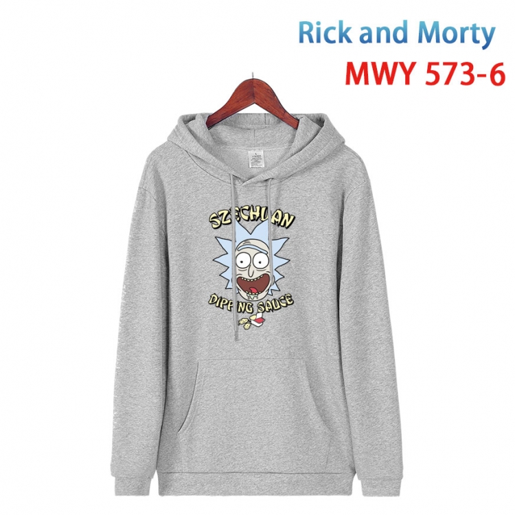 Rick and Morty Cotton Hooded Patch Pocket Sweatshirt from S to 4XL