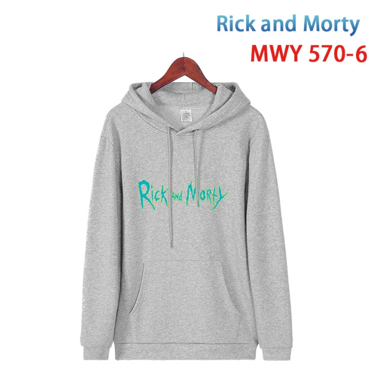 Rick and Morty Cotton Hooded Patch Pocket Sweatshirt from S to 4XL