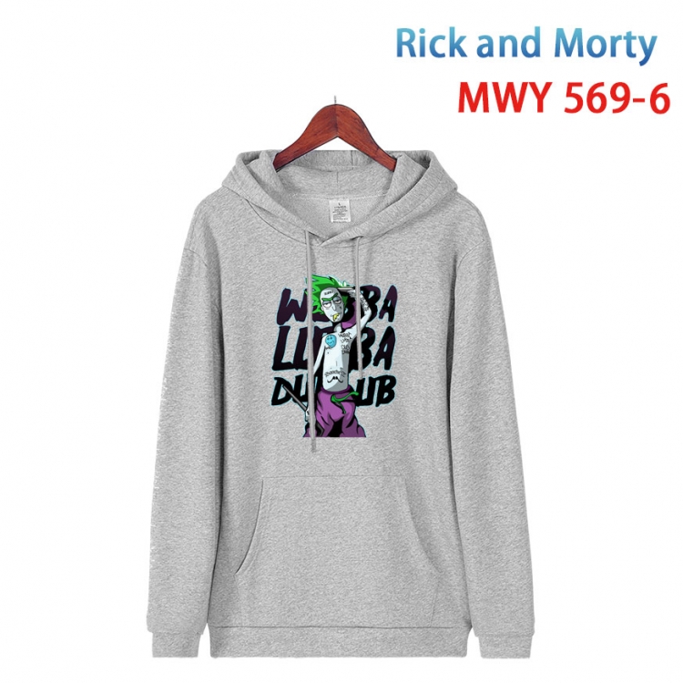 Rick and Morty Cotton Hooded Patch Pocket Sweatshirt from S to 4XL