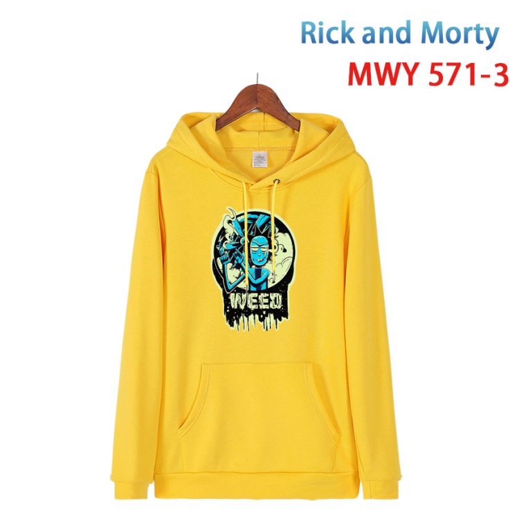 Rick and Morty Cotton Hooded Patch Pocket Sweatshirt from S to 4XL