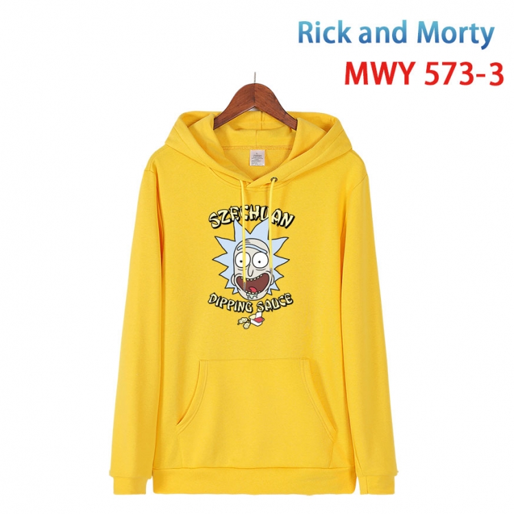 Rick and Morty Cotton Hooded Patch Pocket Sweatshirt from S to 4XL