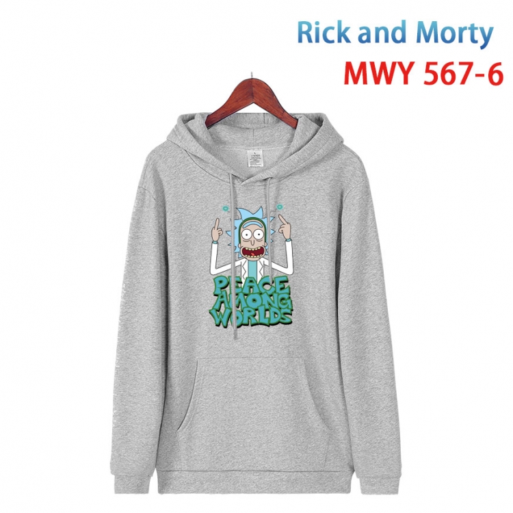 Rick and Morty Cotton Hooded Patch Pocket Sweatshirt from S to 4XL