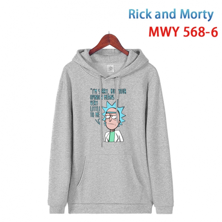 Rick and Morty Cotton Hooded Patch Pocket Sweatshirt from S to 4XL