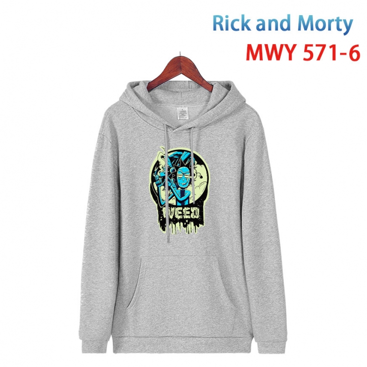 Rick and Morty Cotton Hooded Patch Pocket Sweatshirt from S to 4XL