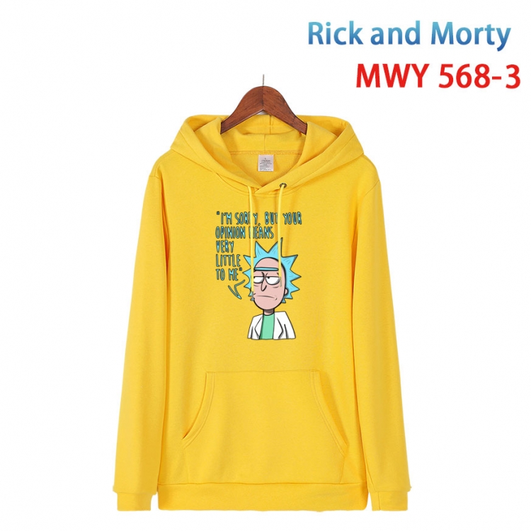 Rick and Morty Cotton Hooded Patch Pocket Sweatshirt from S to 4XL