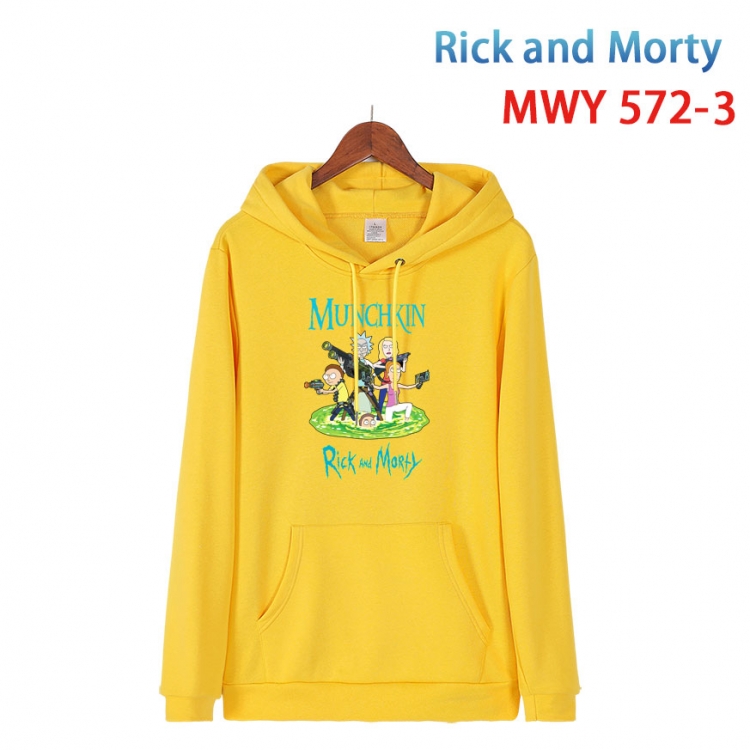 Rick and Morty Cotton Hooded Patch Pocket Sweatshirt from S to 4XL