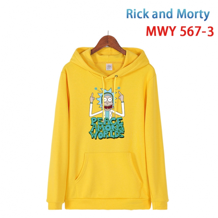 Rick and Morty Cotton Hooded Patch Pocket Sweatshirt from S to 4XL