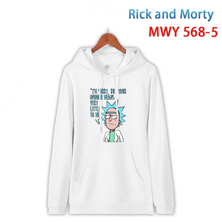 Rick and Morty Cotton Hooded Patch Pocket Sweatshirt from S to 4XL