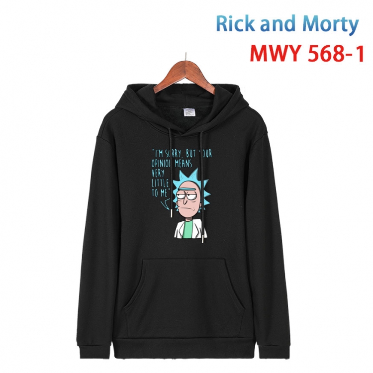 Rick and Morty Cotton Hooded Patch Pocket Sweatshirt from S to 4XL