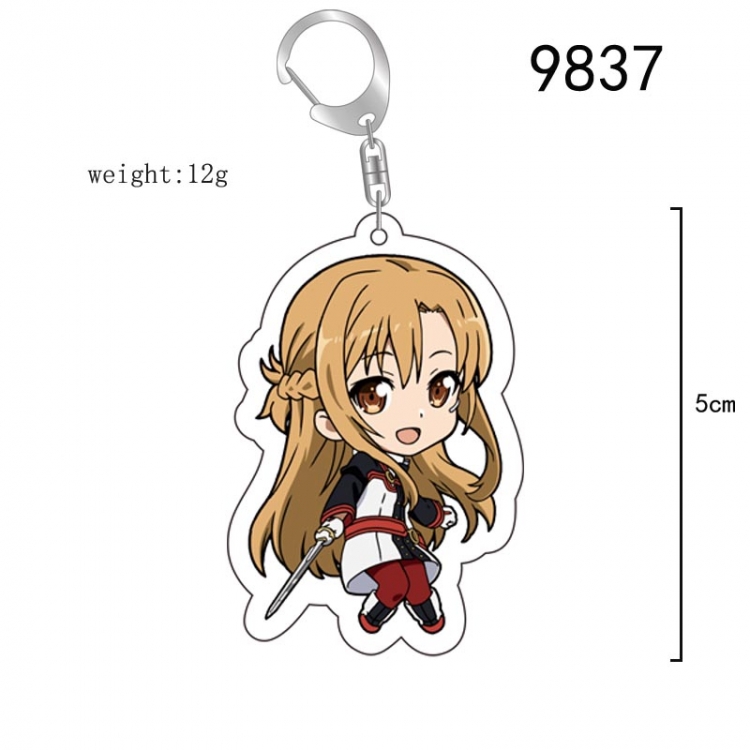 Sword Art Online Anime acrylic Key Chain  price for 5 pcs 9837