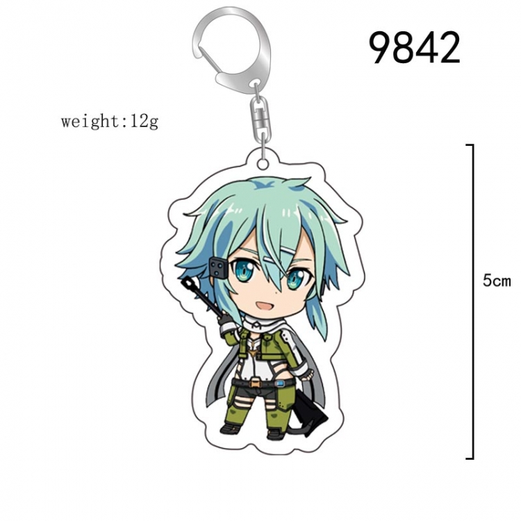 Sword Art Online Anime acrylic Key Chain  price for 5 pcs 9842