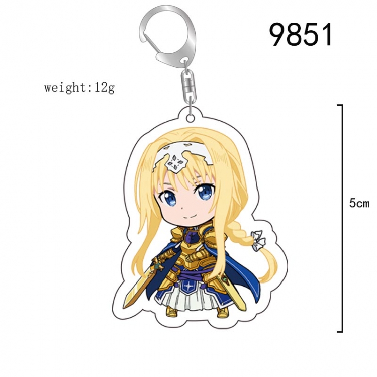 Sword Art Online Anime acrylic Key Chain  price for 5 pcs 9851