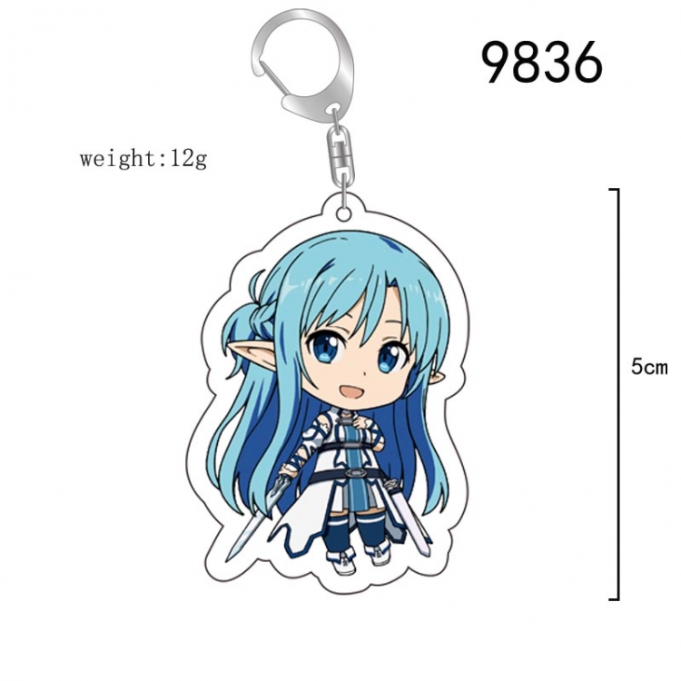 Sword Art Online Anime acrylic Key Chain  price for 5 pcs 9836