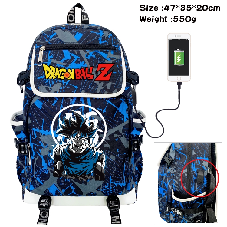 DRAGON BALL Camouflage Waterproof Canvas Flip Backpack Student School Bag 47X35X20CM