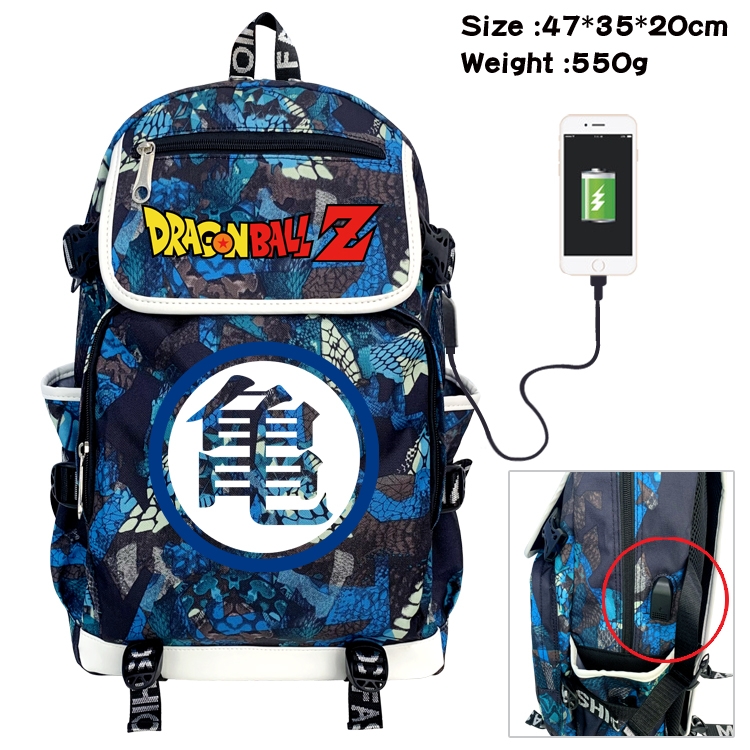 DRAGON BALL Camouflage Waterproof Canvas Flip Backpack Student School Bag 47X35X20CM