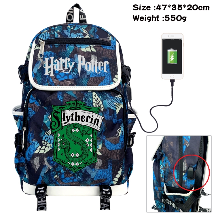 Harry Potter Camouflage Waterproof Canvas Flip Backpack Student School Bag 47X35X20CM