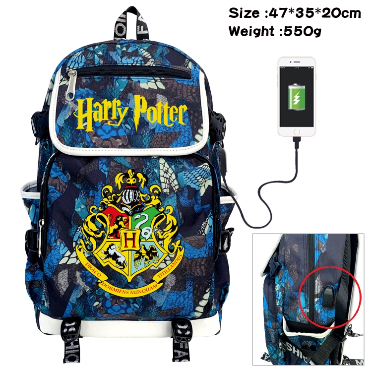 Harry Potter Camouflage Waterproof Canvas Flip Backpack Student School Bag 47X35X20CM