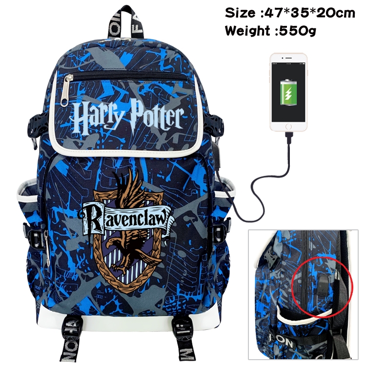 Harry Potter Camouflage Waterproof Canvas Flip Backpack Student School Bag 47X35X20CM