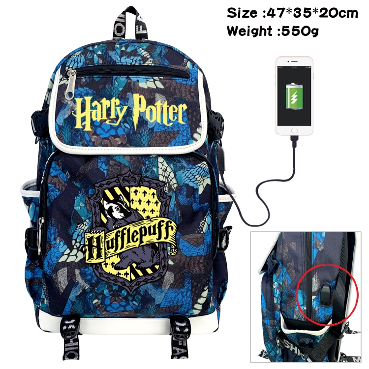 Harry Potter Camouflage Waterproof Canvas Flip Backpack Student School Bag 47X35X20CM