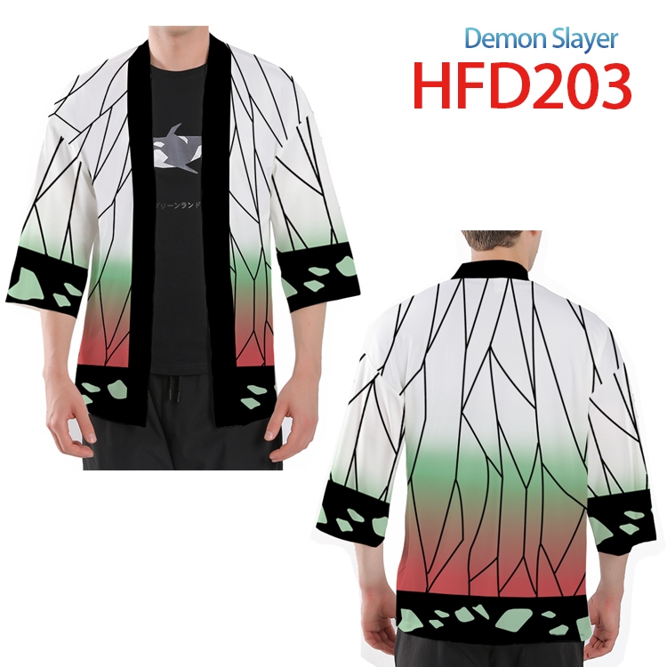 Demon Slayer Kimets Anime peripheral full-color short kimono from S to 4XL HFD-208