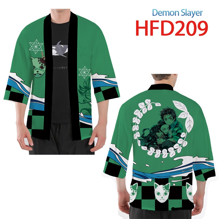 Demon Slayer Kimets Anime peripheral full-color short kimono from S to 4XL HFD-209