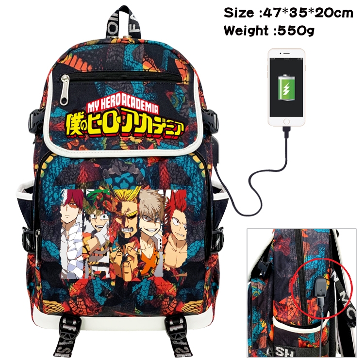 My Hero Academia Camouflage Waterproof Canvas Flip Backpack Student School Bag 47X35X20CM