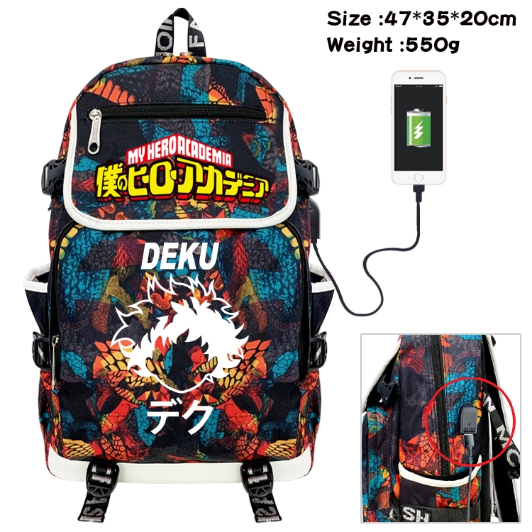 My Hero Academia Camouflage Waterproof Canvas Flip Backpack Student School Bag 47X35X20CM