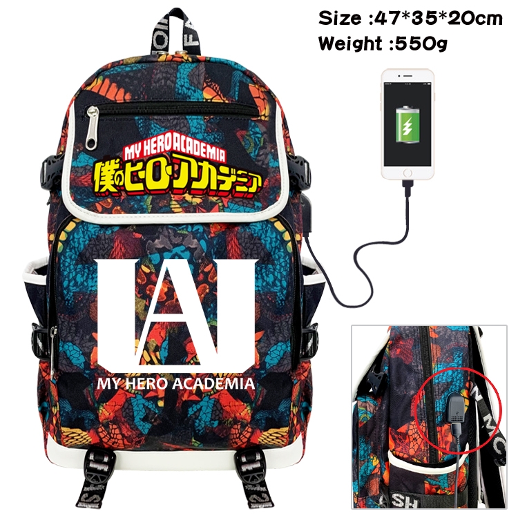 My Hero Academia Camouflage Waterproof Canvas Flip Backpack Student School Bag 47X35X20CM