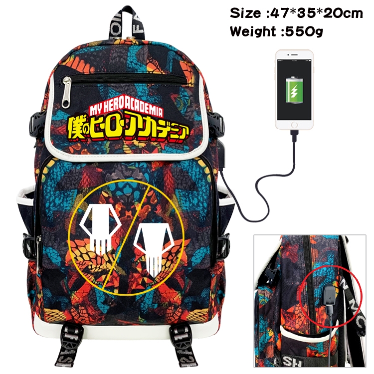 My Hero Academia Camouflage Waterproof Canvas Flip Backpack Student School Bag 47X35X20CM