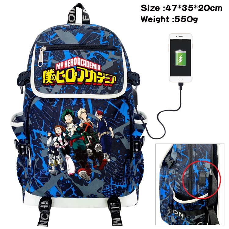 My Hero Academia Camouflage Waterproof Canvas Flip Backpack Student School Bag 47X35X20CM