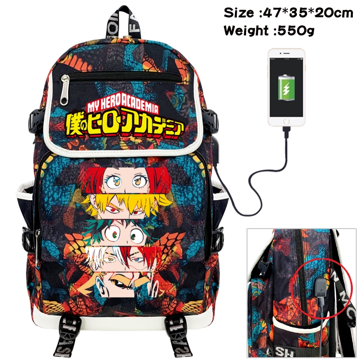 My Hero Academia Camouflage Waterproof Canvas Flip Backpack Student School Bag 47X35X20CM