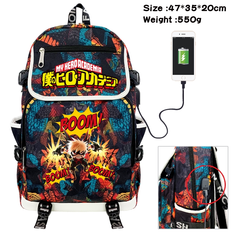 My Hero Academia Camouflage Waterproof Canvas Flip Backpack Student School Bag 47X35X20CM