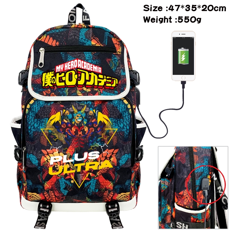 My Hero Academia Camouflage Waterproof Canvas Flip Backpack Student School Bag 47X35X20CM